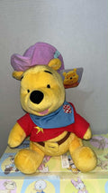 Disney Winnie the Pooh Plush Toy with Purple Hat and Blue Scarf