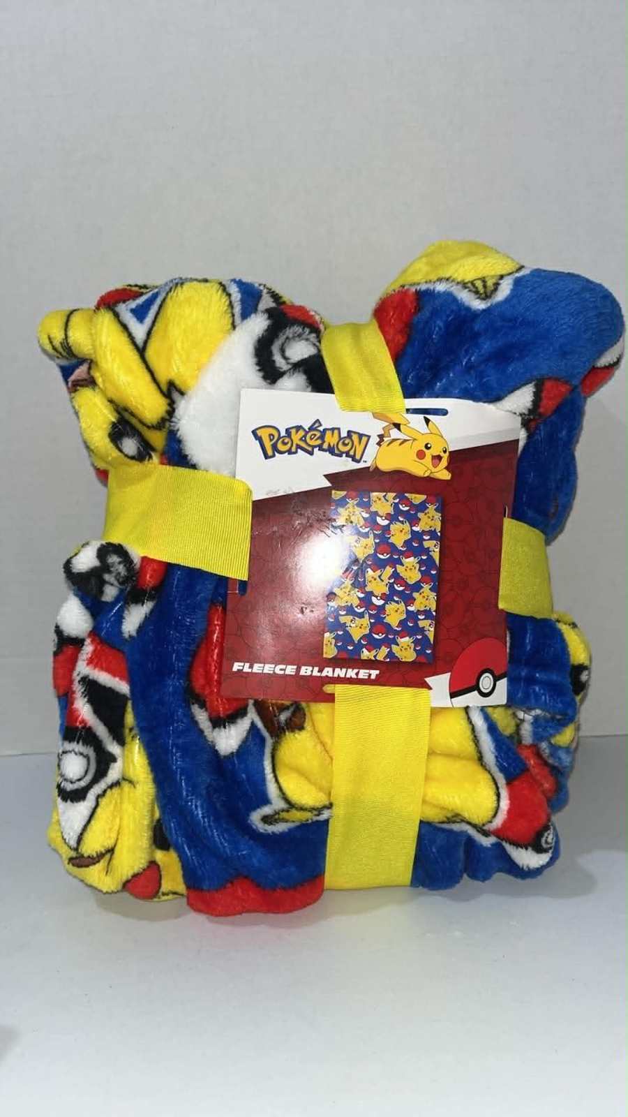 Pokemon Fleece Blanket with Pikachu and Pokeball Design